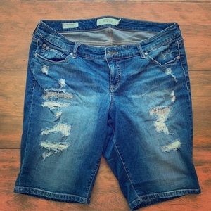 Distressed Torrid Boyfriend Fit Jean Shorts.